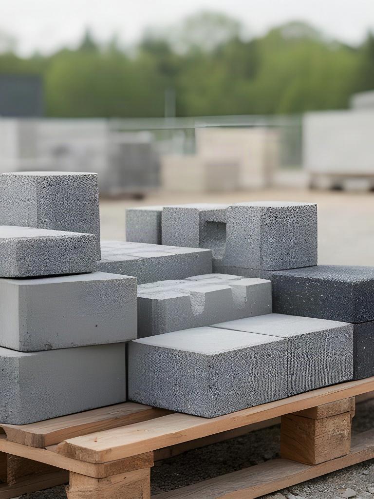 Betonsteine in verschiedenen Formaten auf einer Palette im Aargau