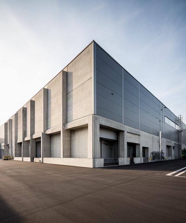 Logistikhalle in Berikon mit grossen Betonfertigteilen und klarer Fassadenstruktur