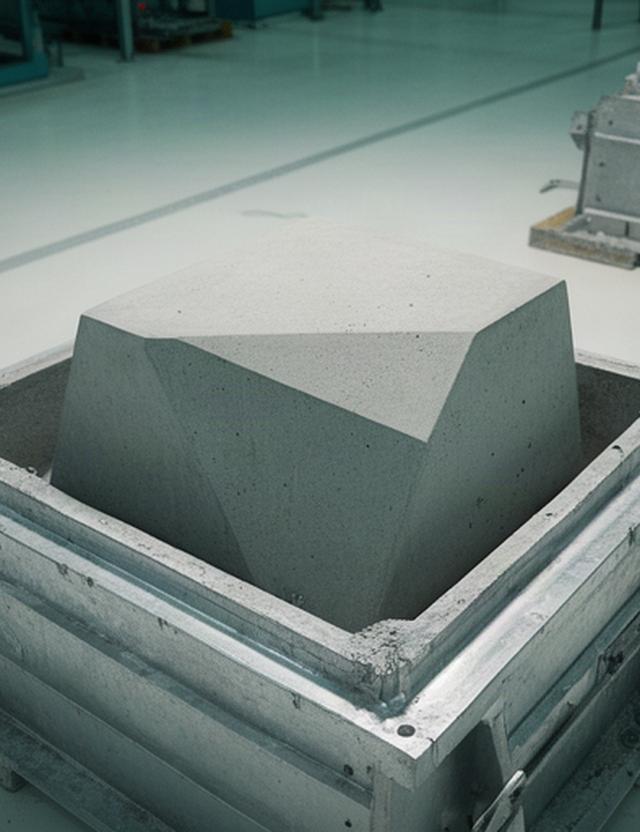 Gefertigtes Betonprodukt in einer Form auf einer sauberen Produktionsfläche