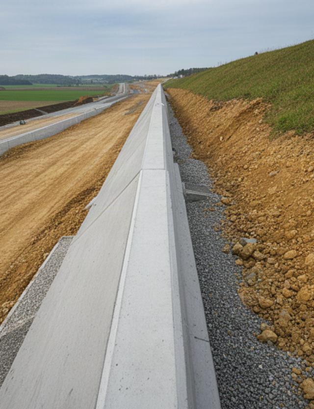 Stützmauer aus Beton an einer Baustelle in Meisterschwanden mit sauberem Geländeanschluss